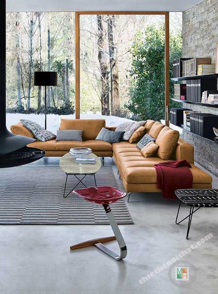 sofa da Mẫu Sofa hiện đại